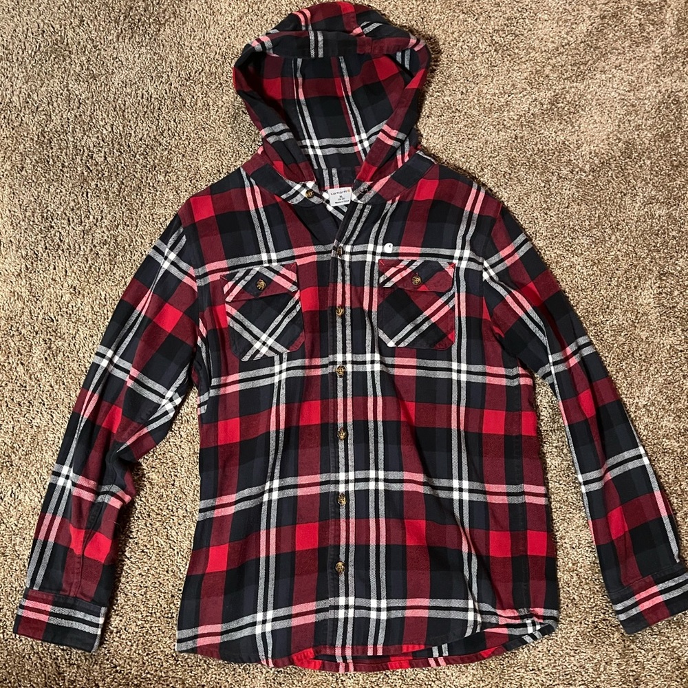 Carhartt flannel with hood and pockets